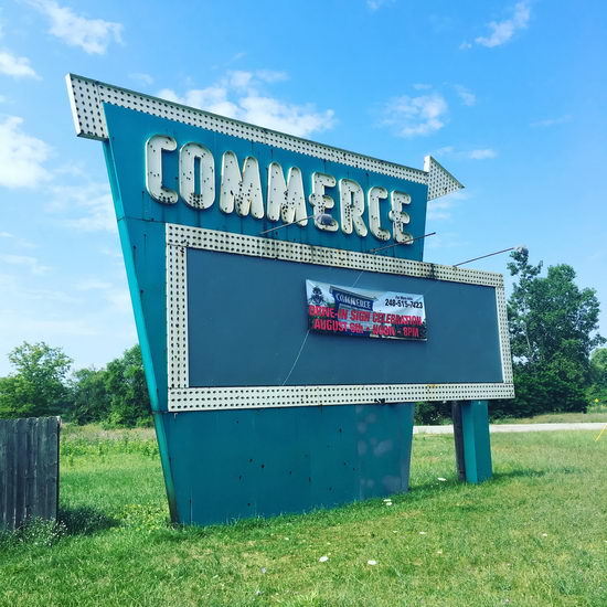 Commerce Drive-In Theatre - Restored Sign 2017